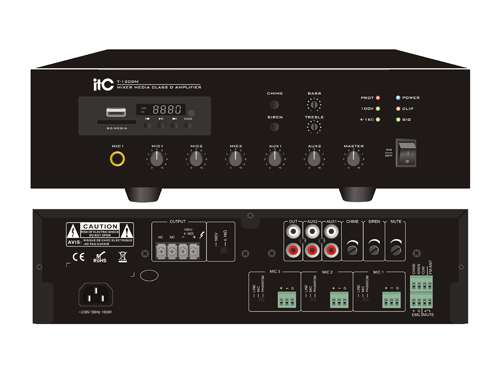 Amply mixer kĩ thuật số để bàn ITC T-120DM